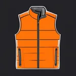 orange zip-up puffy vest image